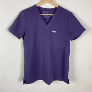 Figs Catarina One-Pocket Scrub Top XS Dark Purple